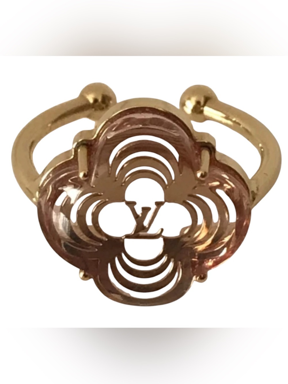 Louis Vuitton Gold  Floral Monogram Ring size 6